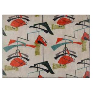 Mid Century Modern Atomic Fabric Cutting Board