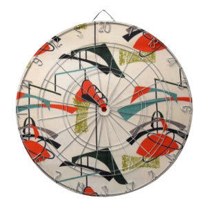 Mid Century Modern Atomic Fabric Dart Board