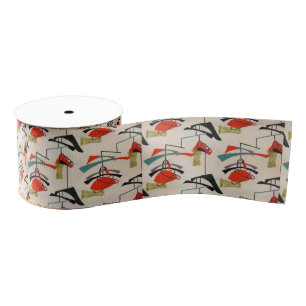 Mid Century Modern Atomic Fabric Ribbon Grosgrain Ribbon