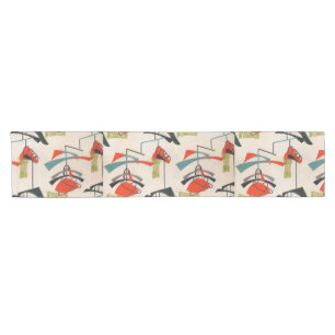 Mid Century Modern Atomic Fabric Table Runner