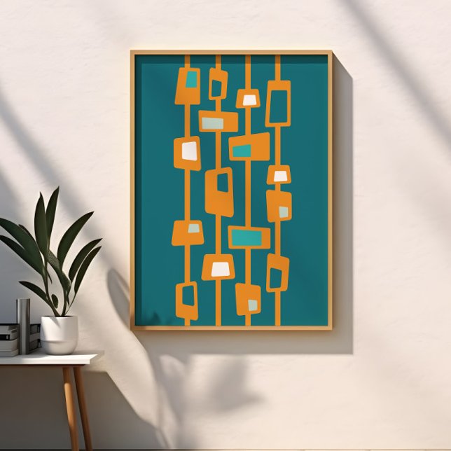 Mid Century Modern Atomic Funky Blocks Poster (Creator Uploaded)