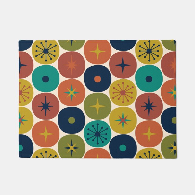 Mid Century Modern Atomic Future Retro Pattern Doormat (Front)