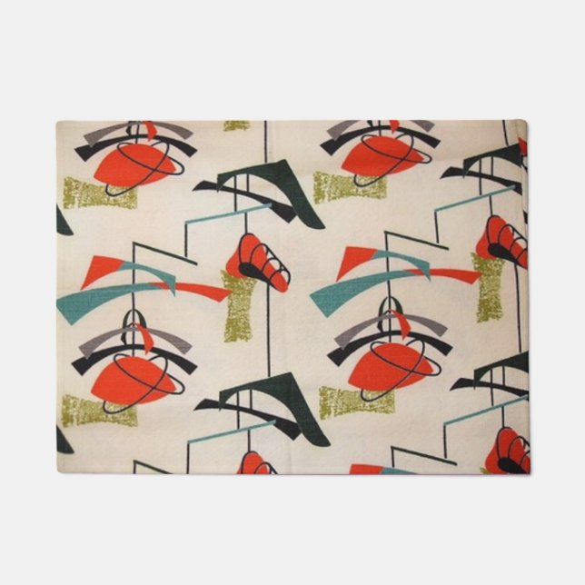 Mid Century Modern Atomic Mobile Door Mat (Front)