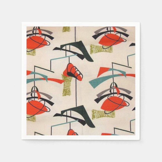 Mid Century Modern Atomic Paper Napkins (Front)