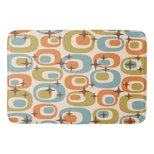 Mid Century Modern Atomic Pattern Bath Mat (Front)