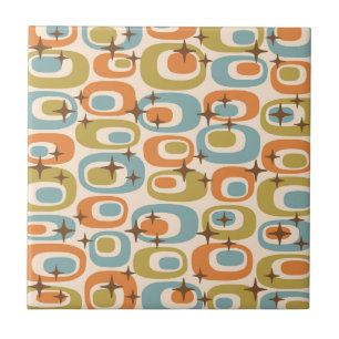 Mid Century Modern Atomic Pattern Ceramic Tile