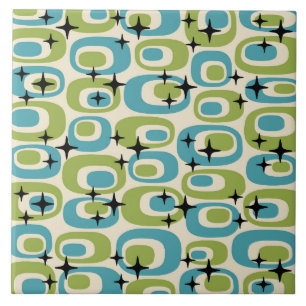 Mid Century Modern Atomic Pattern Ceramic Tile