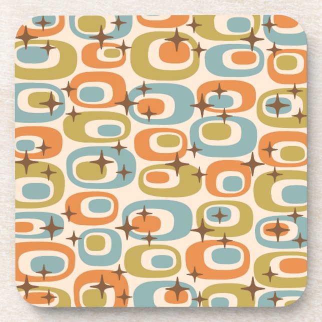 Mid Century Modern Atomic Pattern Coaster (Front)