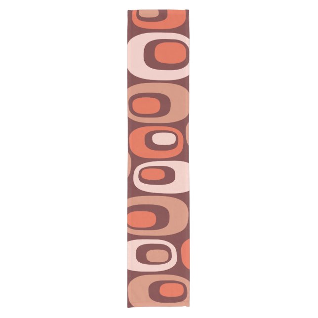 Mid Century Modern Atomic Pattern Short Table Runner (Front)