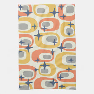 Mid Century Modern Atomic Pattern Tea Towel