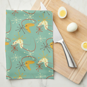 Mid Century Modern Atomic Pattern Tea Towel