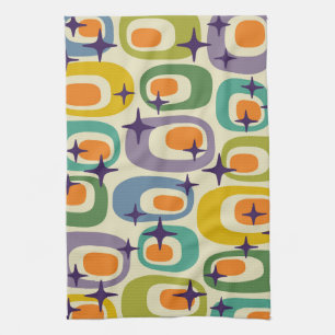 Mid Century Modern Atomic Pattern Tea Towel