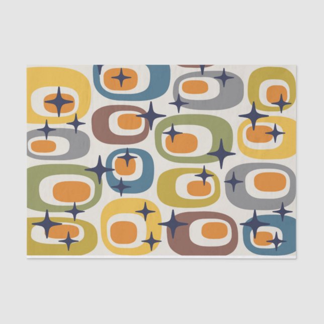 Mid Century Modern Atomic Pattern Tissue Paper (Front)