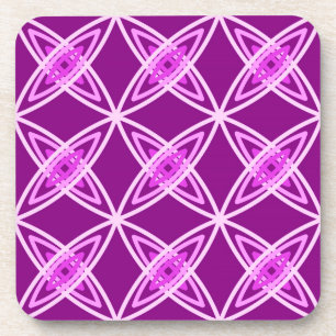 Mid Century Modern Atomic Print - Amethyst Purple Coaster