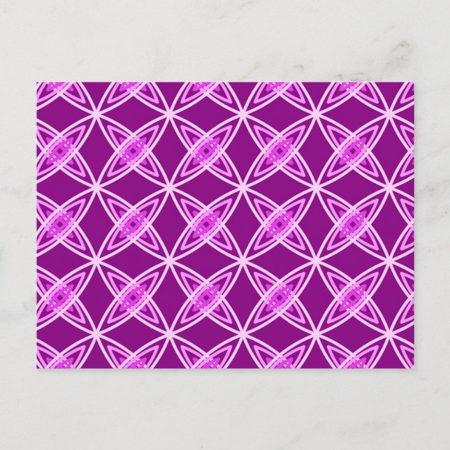 Mid Century Modern Atomic Print - Amethyst Purple Postcard (Front)