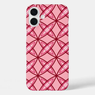 Mid Century Modern Atomic Print - Ballet Pink iPhone 16 Plus Case