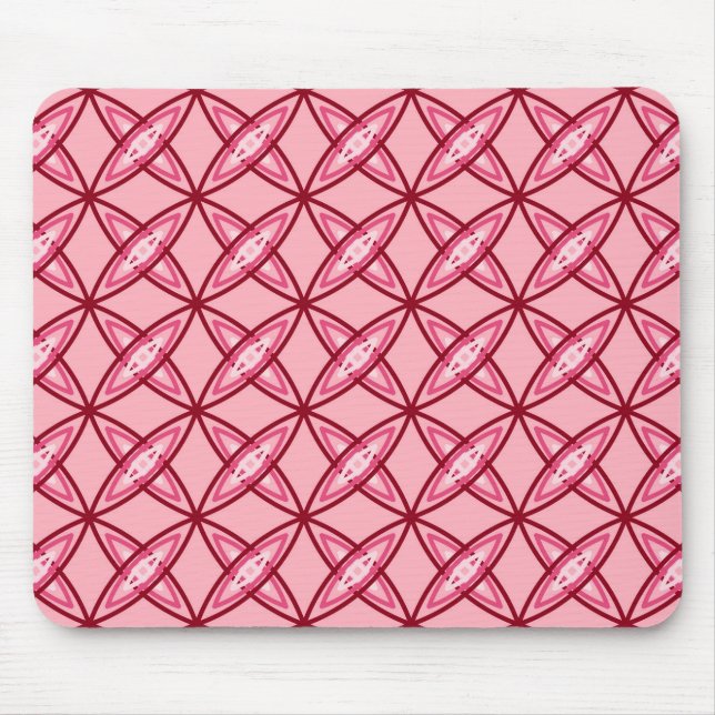 Mid Century Modern Atomic Print - Ballet Pink Mouse Pad (Front)