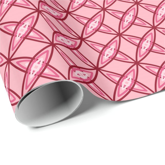 Mid Century Modern Atomic Print - Ballet Pink Wrapping Paper (Roll Corner)