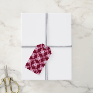 Mid Century Modern Atomic Print - Burgundy Wine Gift Tags