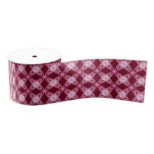 Mid Century Modern Atomic Print - Burgundy Wine Grosgrain Ribbon