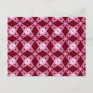 Mid Century Modern Atomic Print - Burgundy Wine Postcard