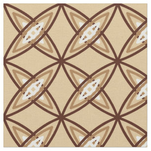 Mid Century Modern Atomic Print - Camel Tan Fabric