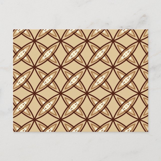 Mid Century Modern Atomic Print - Camel Tan Postcard (Front)