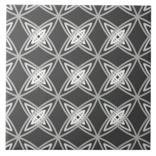 Mid Century Modern Atomic Print - Charcoal Grey Ceramic Tile