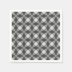 Mid Century Modern Atomic Print - Charcoal Grey Napkin