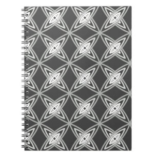 Mid Century Modern Atomic Print - Charcoal Grey Notebook