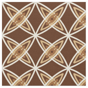 Mid Century Modern Atomic Print - Chocolate Brown Fabric