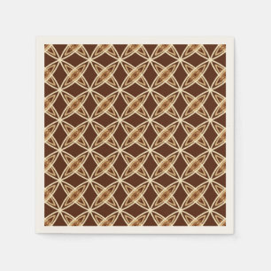 Mid Century Modern Atomic Print - Chocolate Brown Napkin