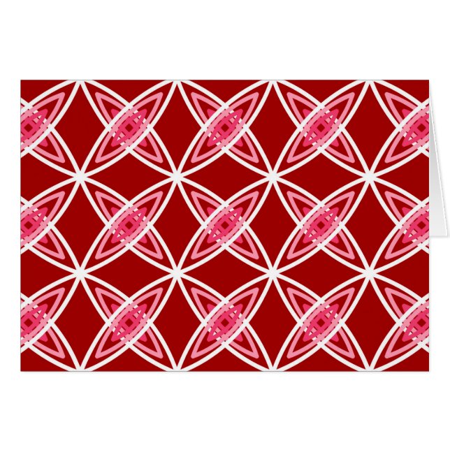 Mid Century Modern Atomic Print - Dark Red (Front Horizontal)