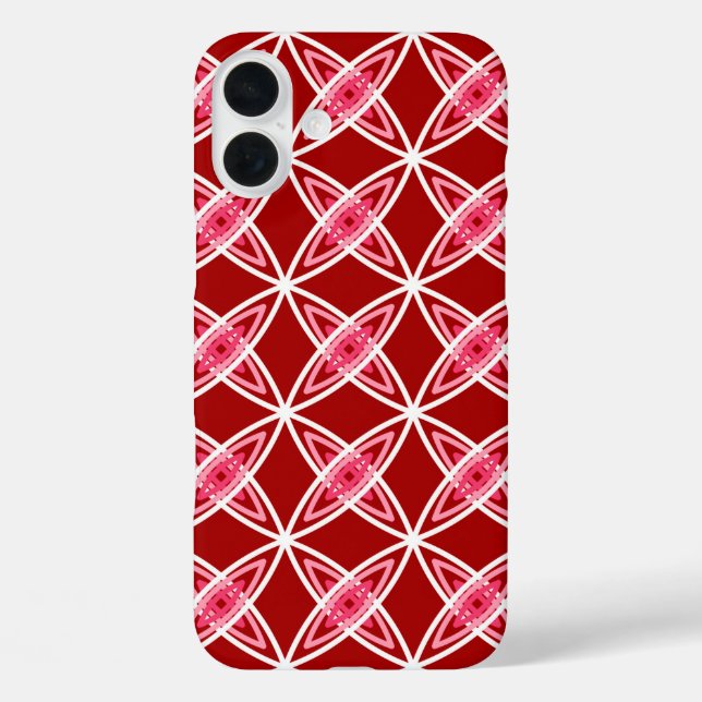 Mid Century Modern Atomic Print - Dark Red Case-Mate iPhone Case (Back)