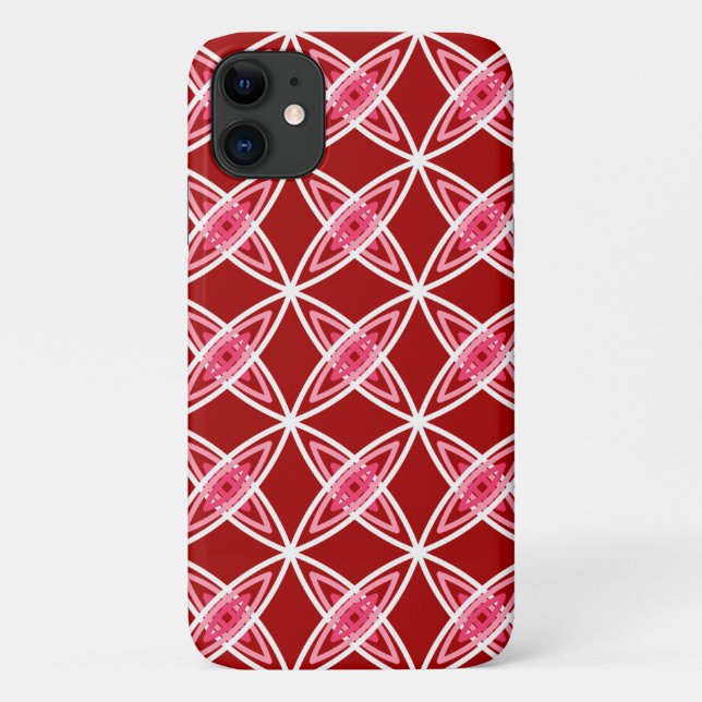 Mid Century Modern Atomic Print - Dark Red Case-Mate iPhone Case (Back)