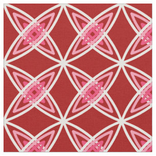 Mid Century Modern Atomic Print - Dark Red Fabric