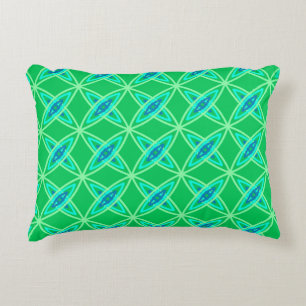 Mid Century Modern Atomic Print - Jade Green Decorative Cushion