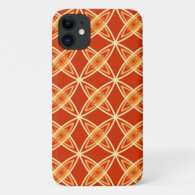 Mid Century Modern Atomic Print - Mandarin Orange Case-Mate iPhone Case (Back)
