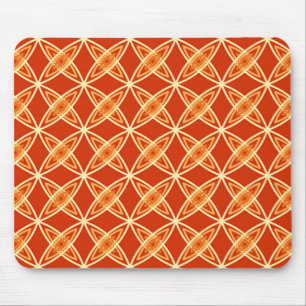 Mid Century Modern Atomic Print - Mandarin Orange Mouse Pad