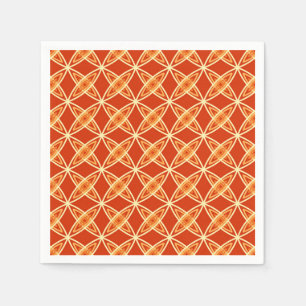 Mid Century Modern Atomic Print - Mandarin Orange Napkin