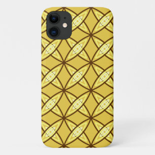 Mid Century Modern Atomic Print - Mustard Gold iPhone 11 Case