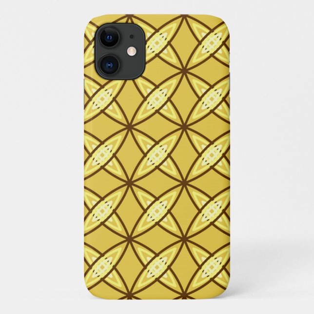 Mid Century Modern Atomic Print - Mustard Gold Case-Mate iPhone Case (Back)