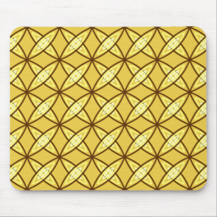 Mid Century Modern Atomic Print - Mustard Gold Mouse Pad