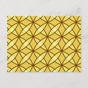 Mid Century Modern Atomic Print - Mustard Gold Postcard