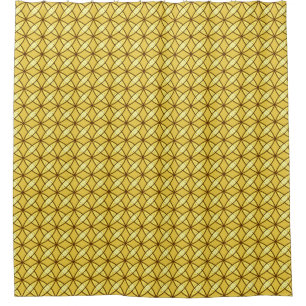 Mid Century Modern Atomic Print - Mustard Gold Shower Curtain