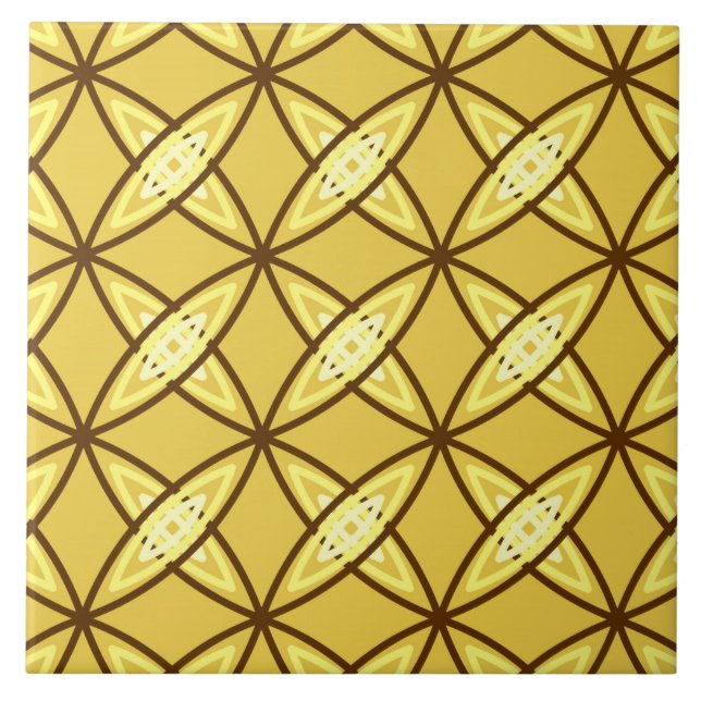 Mid Century Modern Atomic Print - Mustard Gold Tile (Front)