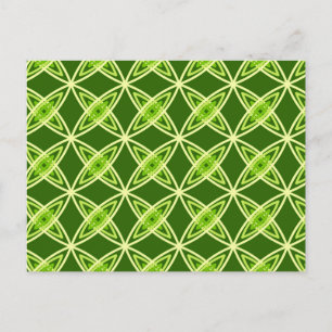Mid Century Modern Atomic Print - Olive Green Postcard