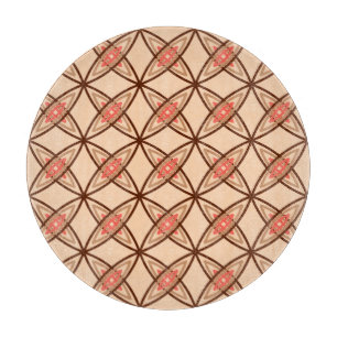 Mid Century Modern Atomic Print - Pastel Peach Cutting Board