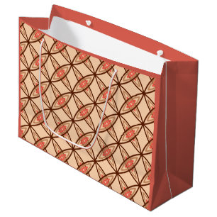 Mid Century Modern Atomic Print - Pastel Peach Large Gift Bag