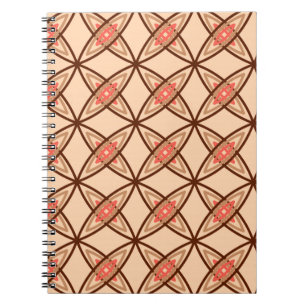 Mid Century Modern Atomic Print - Pastel Peach Notebook